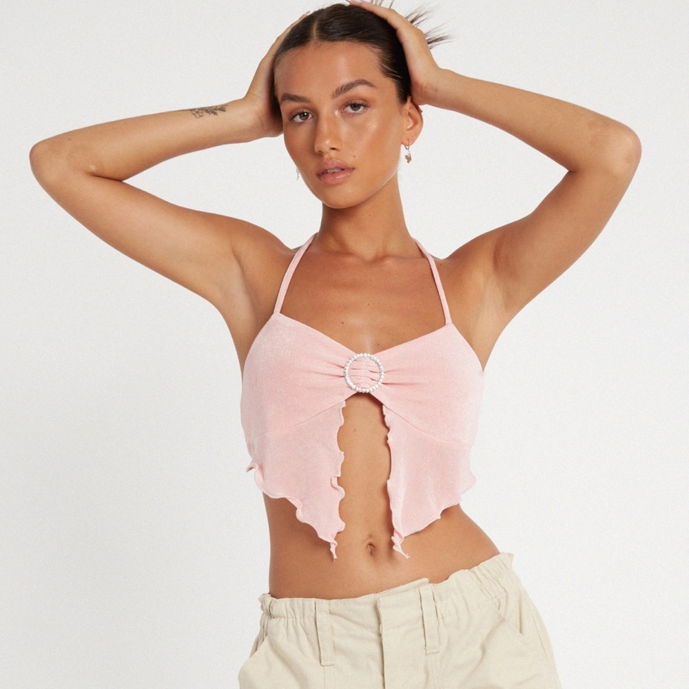 Motel Rocks Baby Pink O-Ring Top
